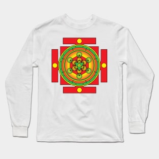 Metatron's Cube Merkaba Mandala Long Sleeve T-Shirt